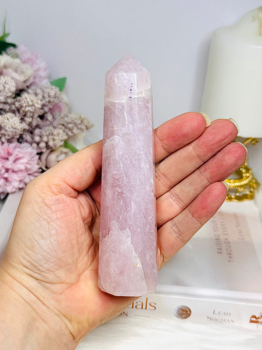 Large Chunky Rose Quartz Tower 13cm