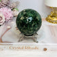 Large Green Diopside Sphere on Stand 503g