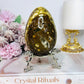 Large Orbicular Ocean Jasper Druzy Egg On Stand 423g