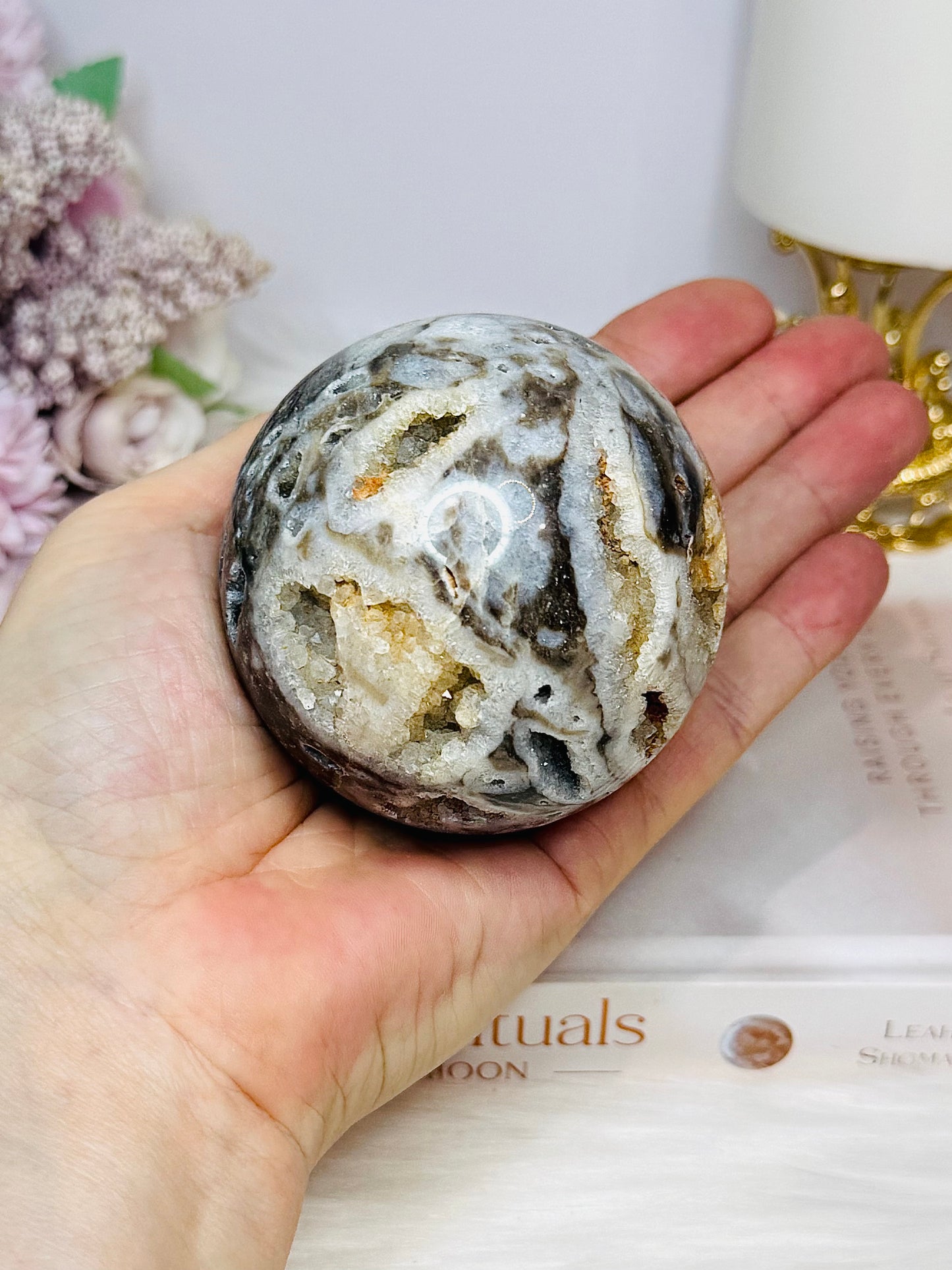 Druzy Sphalerite Sphere on Stand 368g