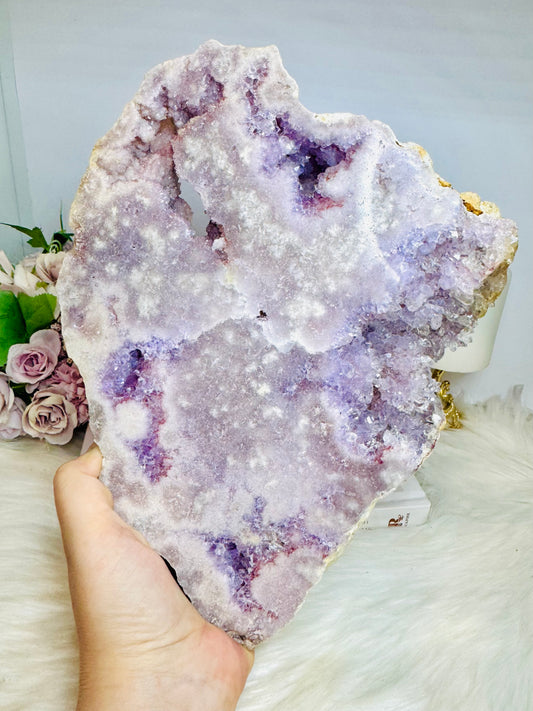 High Grade Pink Amethyst Large Druzy Slab 21.5cm 2.4KG