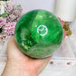 Huge Green Fluorite Sphere with Rainbows On Tall Glass Stand 1.4KG (stand can be changed)