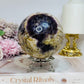 Large Chevron Amethyst Sphere on Stand 926g