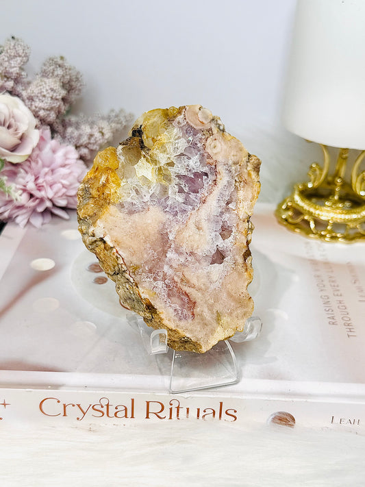Natural Pink Amethyst Slab on Stand 10cm 166g