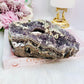 Large 1.26KG 20cm Amethyst Cluster Candle Holder With Calcite Inclusions From Brazil