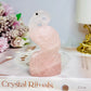 Rose Quartz Flamingo Carving 12cm