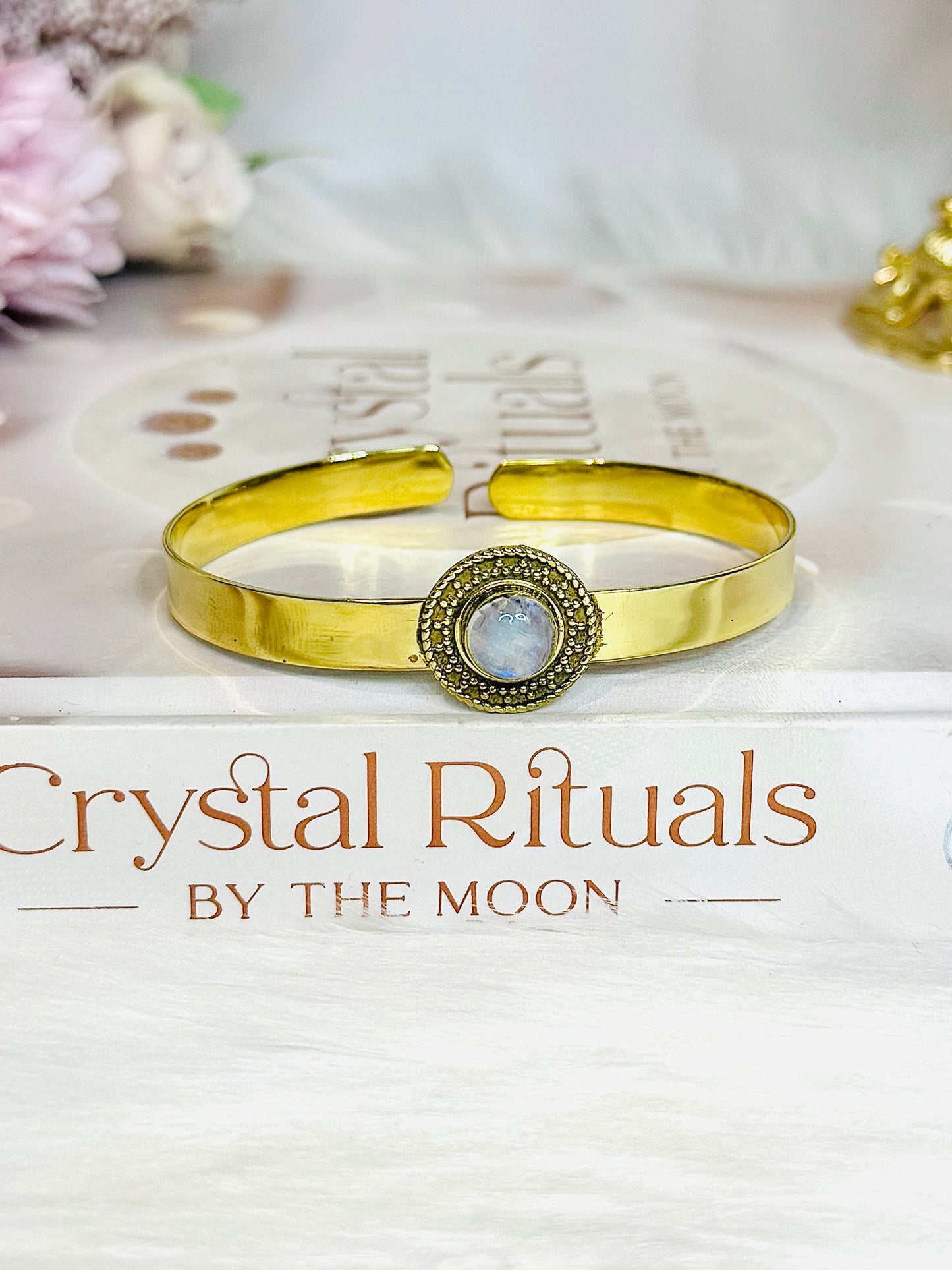 Brass Moonstone Bangle