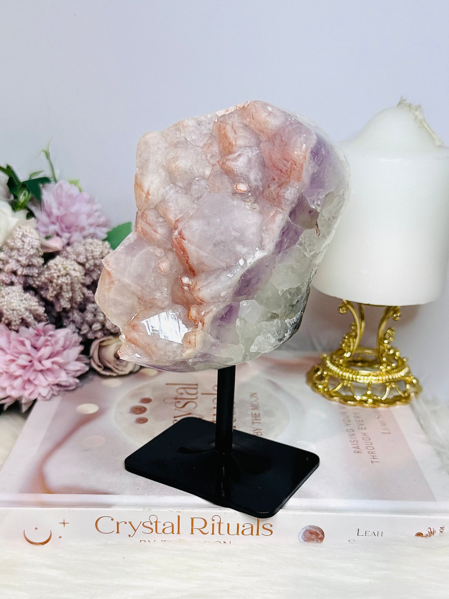 Rare Colour Large Amethyst Natural Freeform Cluster on Stand 17cm 1.12KG