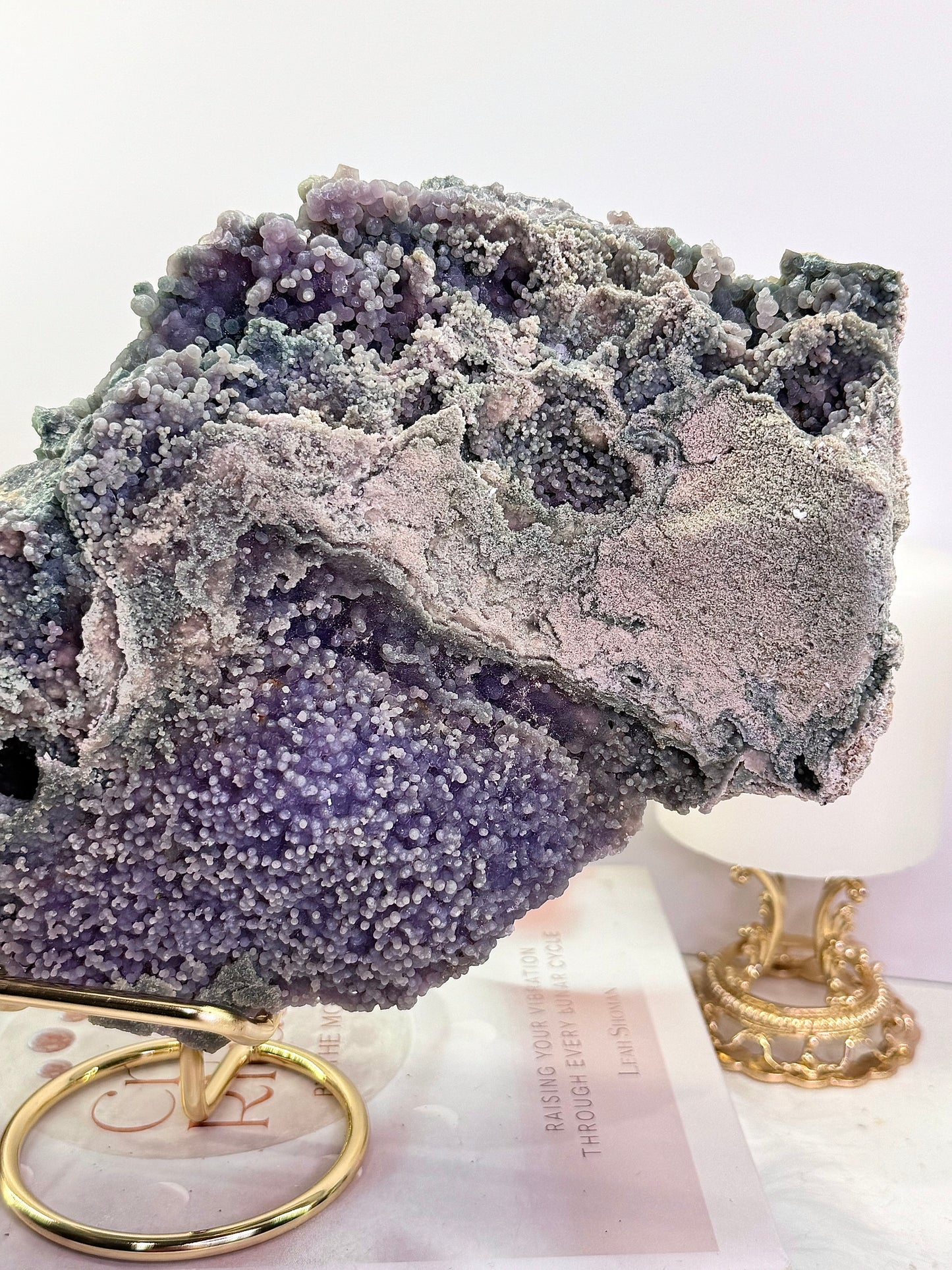 A Tranquil Stone ~ Incredible Huge 27cm 1.73KG Natural Grape Agate | Purple Chalcedony Specimen On Stand