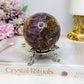 Crazy Lace Amethyst Sphere on Stand 300g