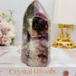 Sacred Rare Stone ~ Divine Super Seven Carved Tower From Brazil with Rainbows 11.5cm 431grams