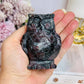 Chunky Garnet In Astrophyllite Carved Owl 9cm 410g