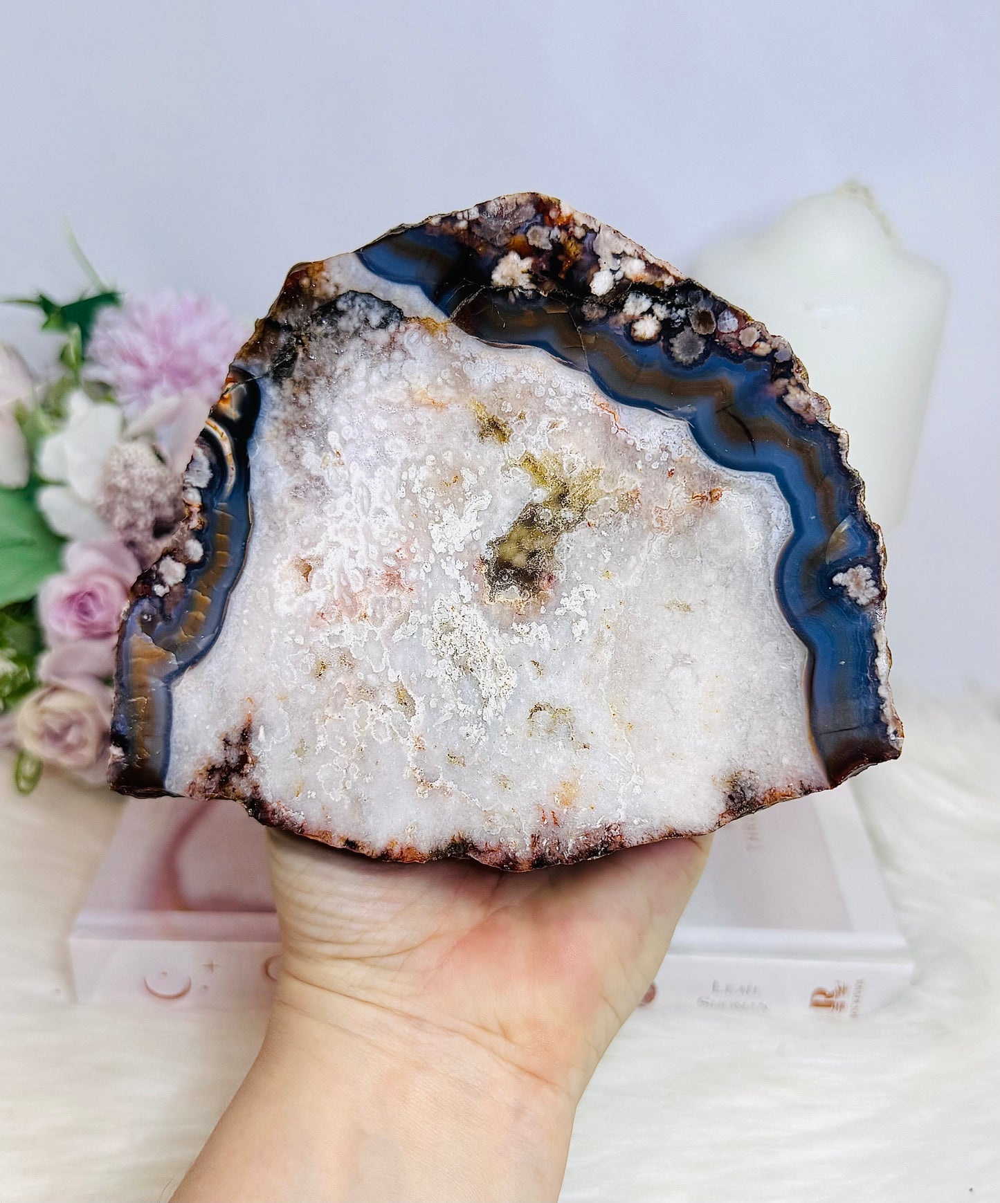 Large Black Cherry Agate Chunky Polished Slab