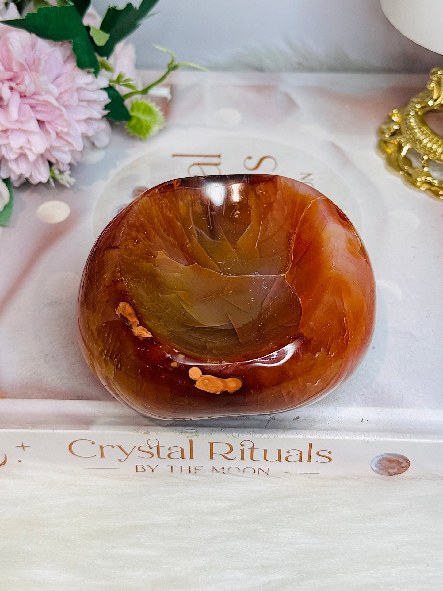Carnelian Carved Chunky Bowl 486g