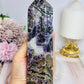 Purple Root Fluorite Tower 15.5cm 356g