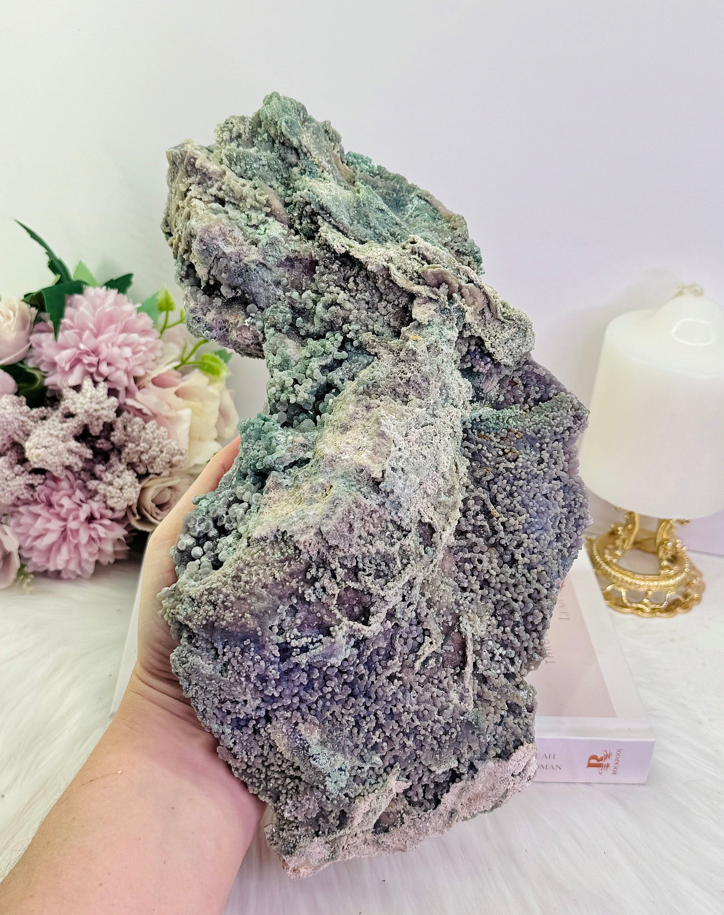 A Tranquil Stone ~ Incredible Huge 27cm 1.73KG Natural Grape Agate | Purple Chalcedony Specimen On Stand