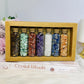 Set Of 7 Glass Chakra Crystal Chip Bottles 18cm