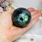 Large Blue Flash Labradorite Sphere On Stand 277g