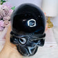 Huge Black Striped Agate Carved Skull 1.85KG 13cm