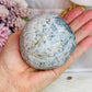 Blue Celestite Large Chunky Natural Druzy Sphere On Stand 648grams