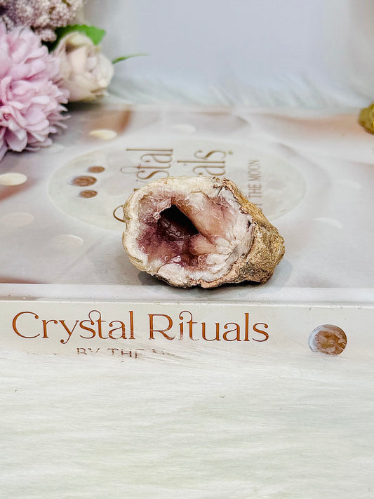 Natural Pink Amethyst Druzy Geode