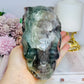 Large Fluorite Carved Skull with Bear Head 1.68KG