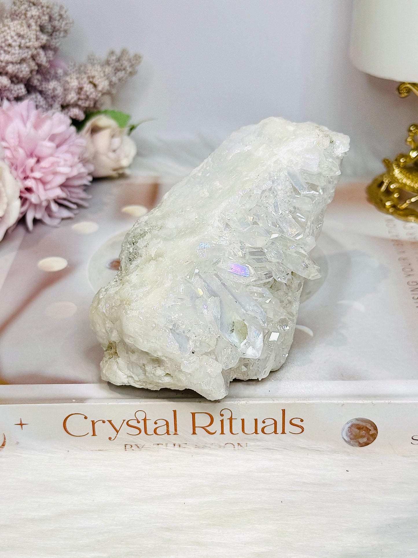 Large Angel Aura Clear Quartz Cluster 10.5cm 298g