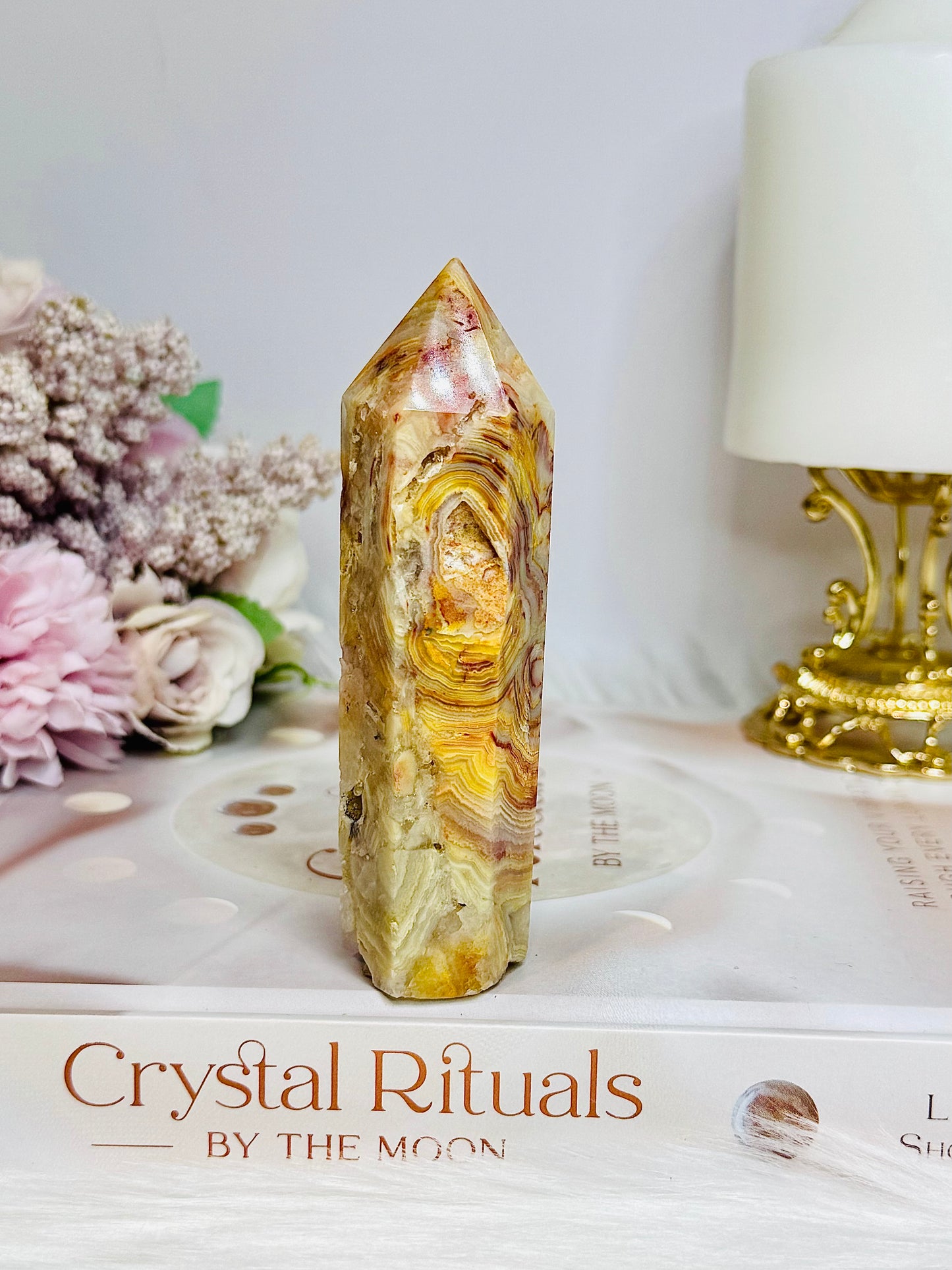 Crazy Lace Agate Druzy Tower 10cm