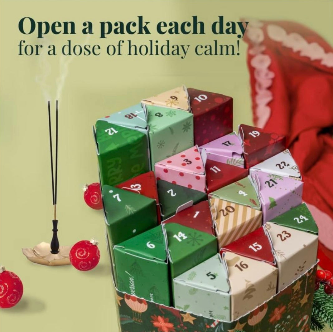 Christmas Gift Set ~ 24 Incense Fragrance Packs Days of Christmas Advent Calendar