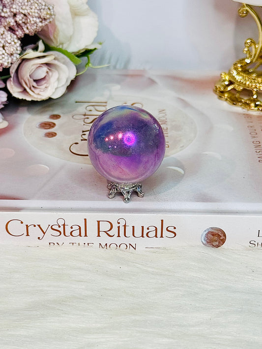 Beautiful Angel Aura Amethyst Sphere on Stand 4cm