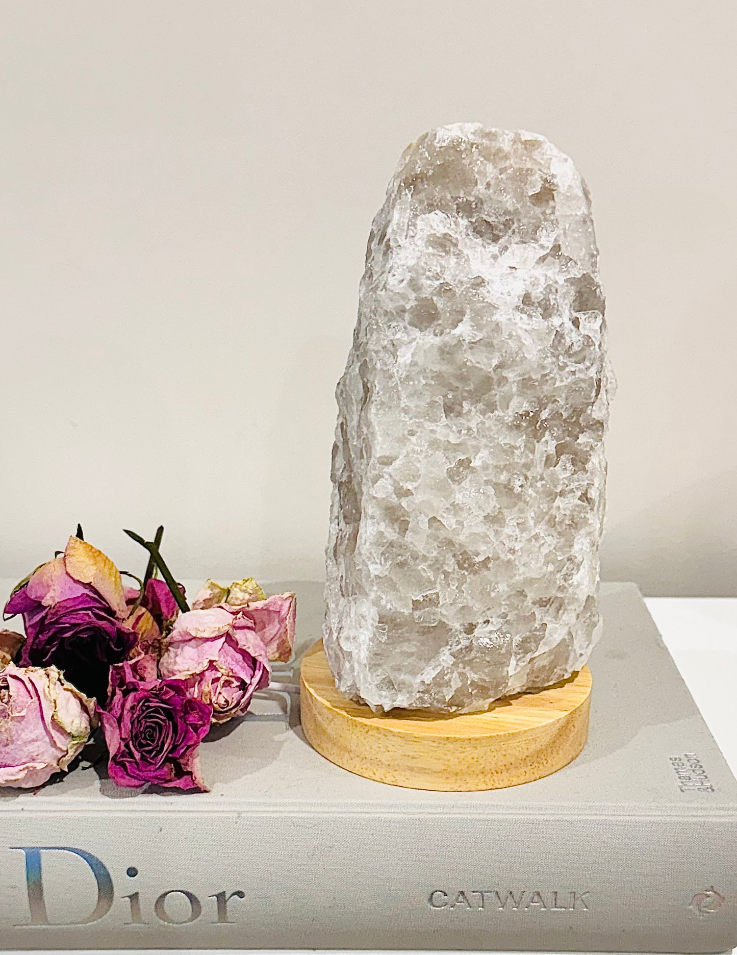 Large 19cm 1.79KG Smokey Quartz Chunky Lamp on Light Stand