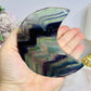 Large Rainbow Fluorite Moon 9.5cm On Stand (reduced moon has chip)