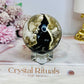 Natural Volcano Agate Druzy Sphere UV Reactive On Stand 297grams