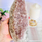 Wow!!! Elegant & Classy Large Shimmering Natural Druzy Amethyst Freeform 21cm 1.2KG On Stand From Brazil