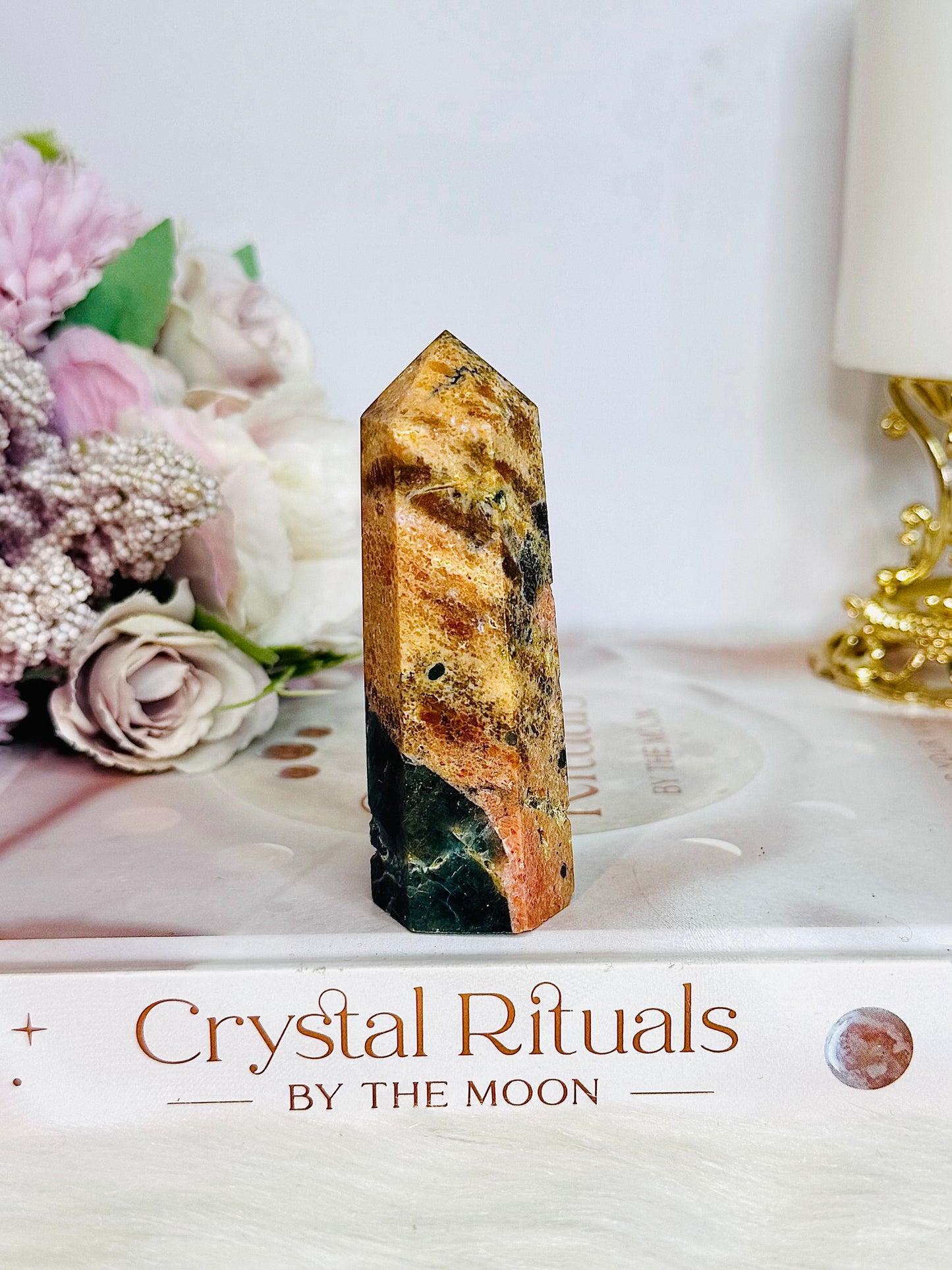 Blue Apatite & Sunstone Chunky Tower | Point 8cm