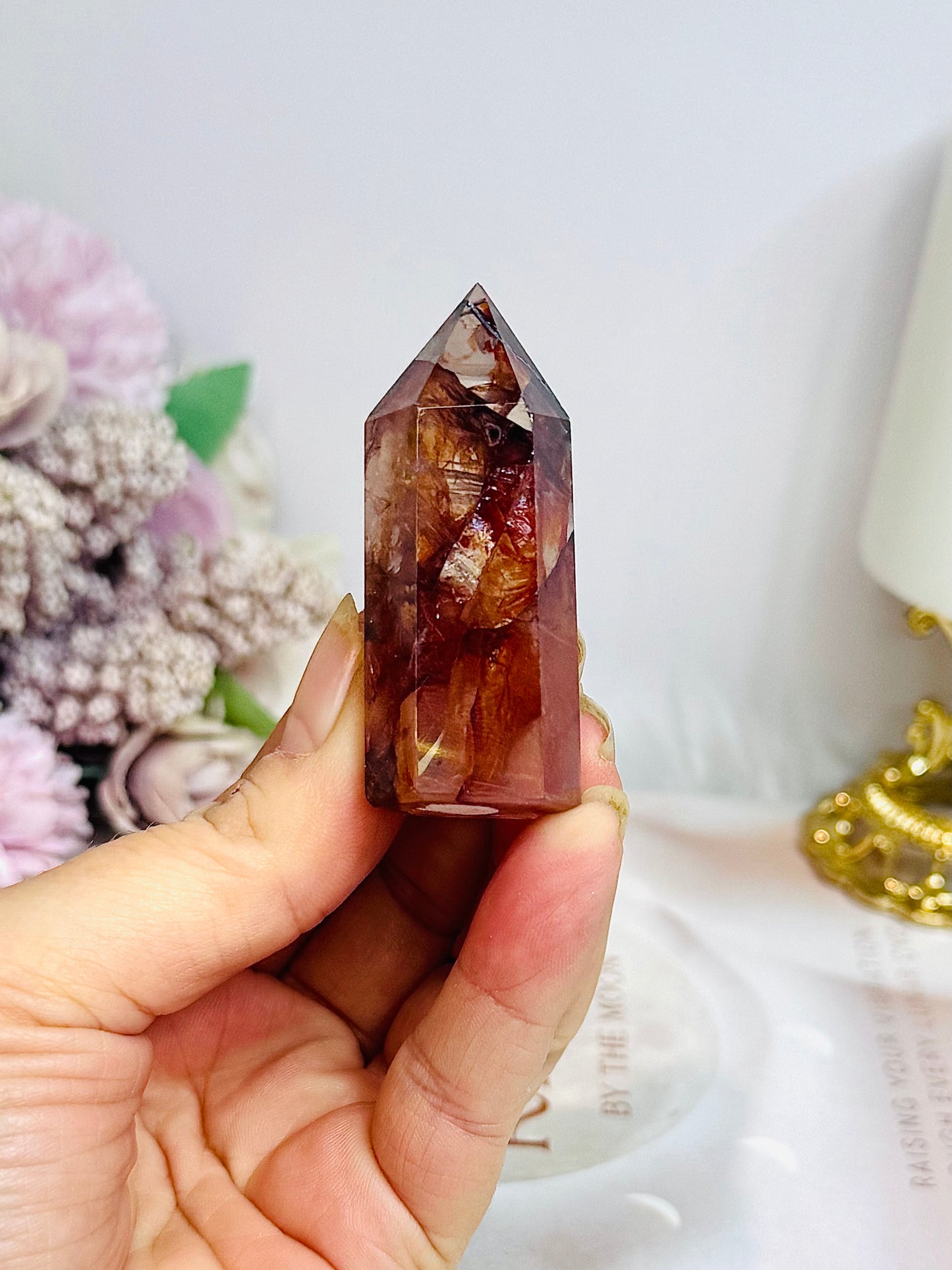 Small High Grade Fire Quartz Tower 5.5cm