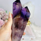 Large High Grade Amethyst with Ametrine Inclusions Double Tower 21.5cm