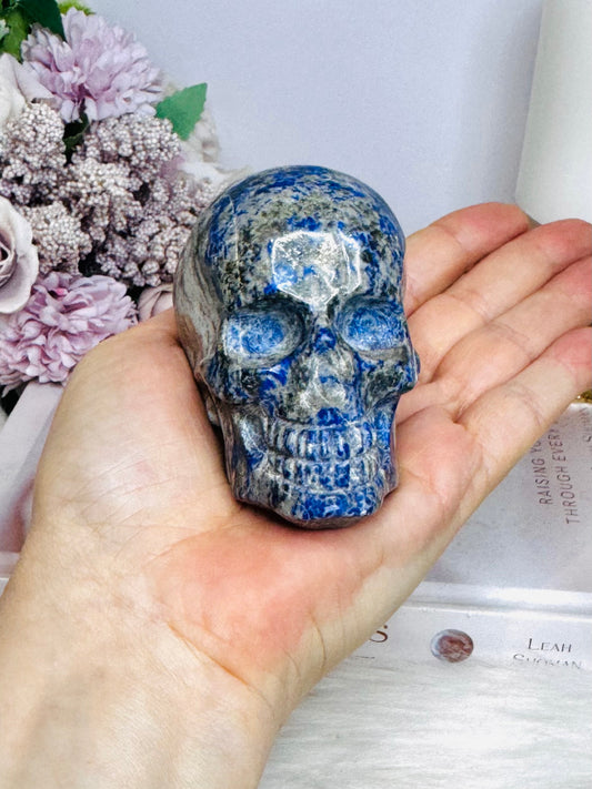 Lapis Lazuli Carved Skull 8cm 367g