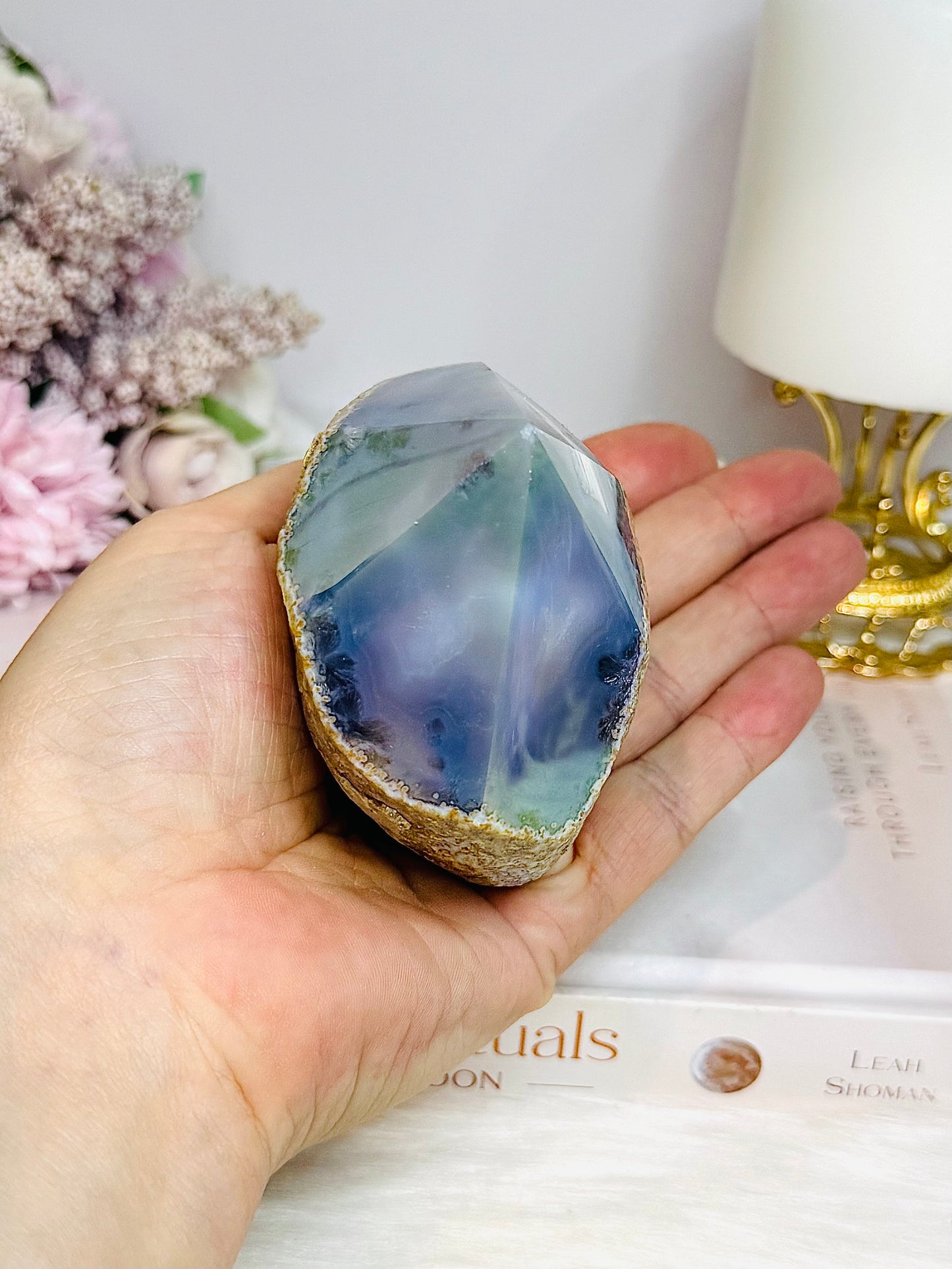 High Grade Angel Aura Agate Polished Top 321g