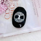 Highly Protective Stone ~ Large Black Obsidian Palm Stone with Silver Tree Of Life Print