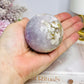 Flower Agate X Amethyst Sphere on Stand 280g