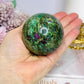 Ruby In Fuchsite Sphere UV Reactive On Stand 378g