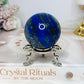 High Grade Lapis Lazuli Sphere on Stand 198g