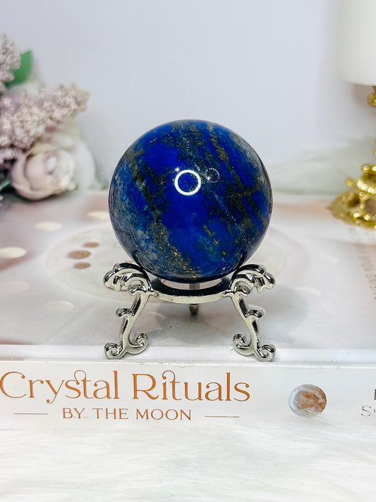 High Grade Lapis Lazuli Sphere on Stand 198g
