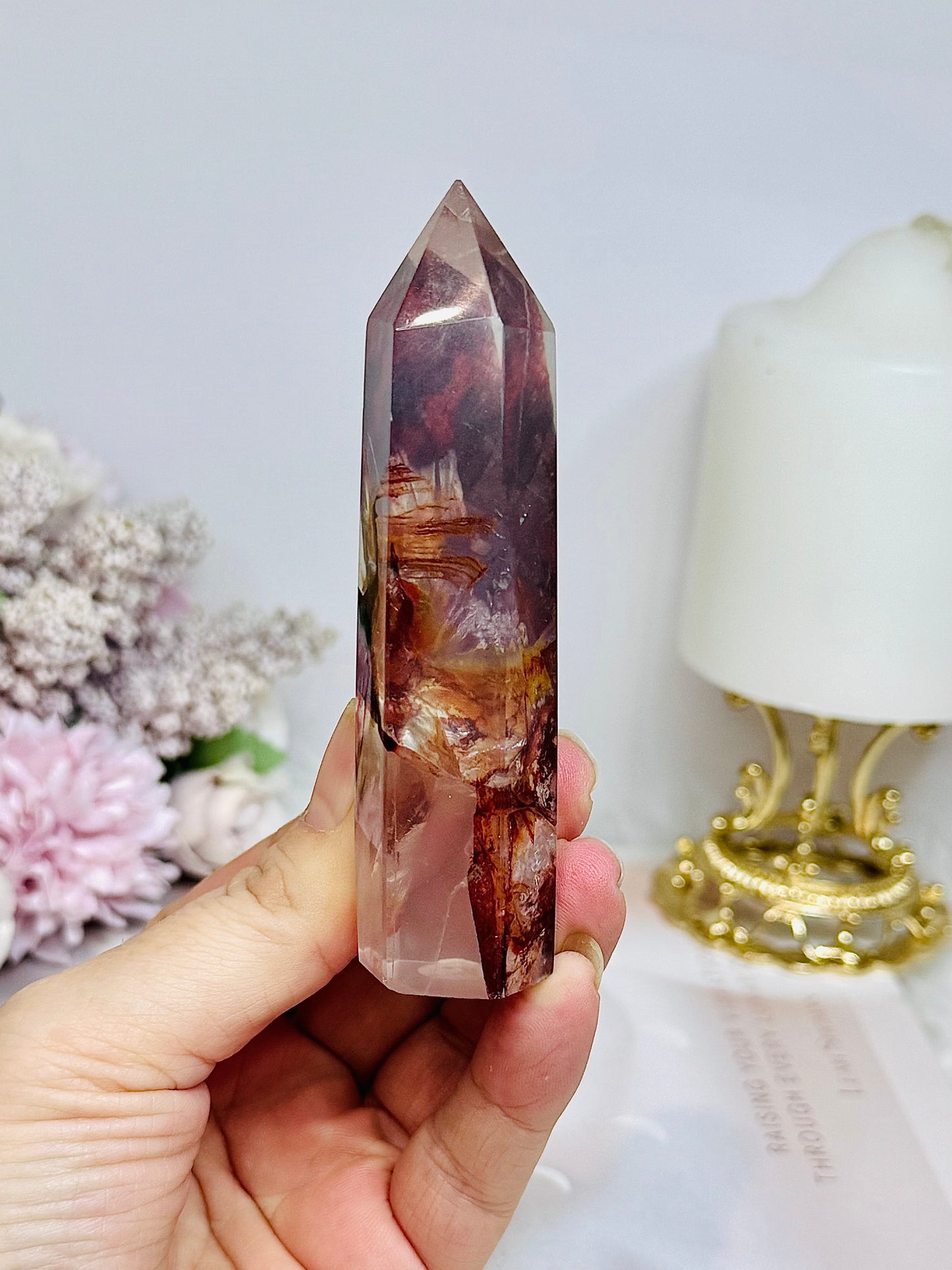 High Grade Fire Quartz Tower 9.5cm