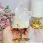 Clear Quartz Cluster on Gold Stand 13.5cm