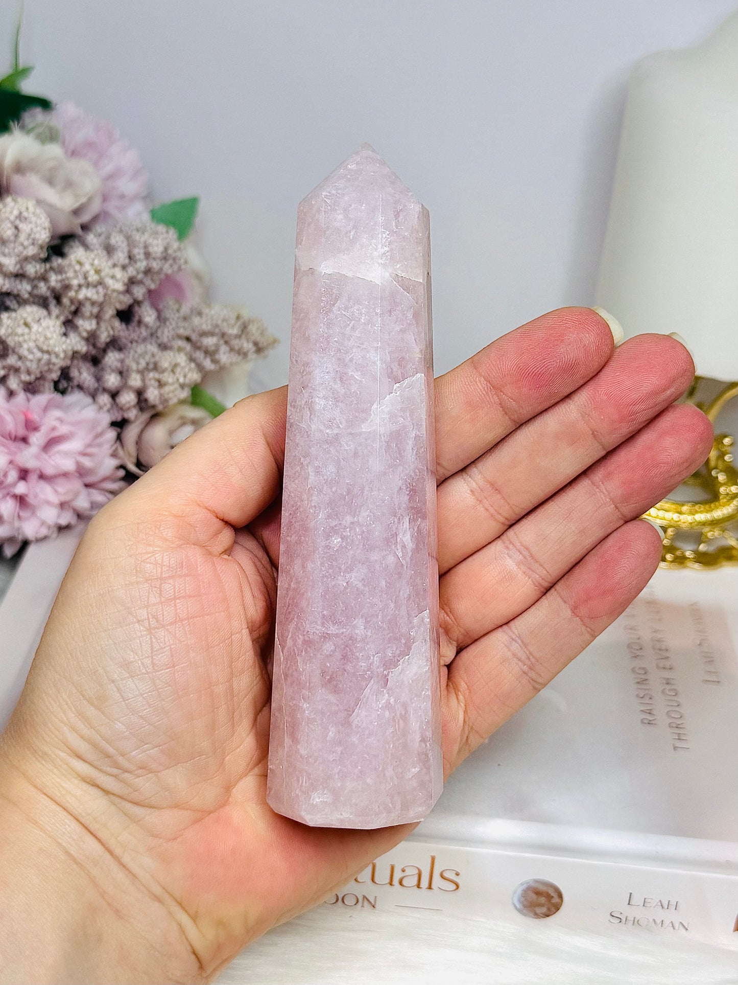 Large Chunky Rose Quartz Tower 13cm