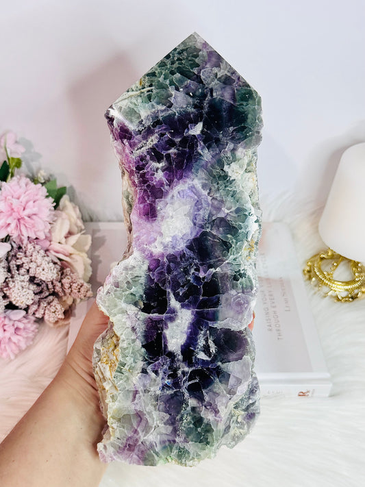 WOW!!! Huge 25cm Natural Rainbow Fluorite Tower | Freeform 2.38KG