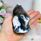 Orca Agate Carved Flame 10cm 375g