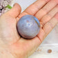 High Grade Blue Flower Agate Sphere on Stand 104g